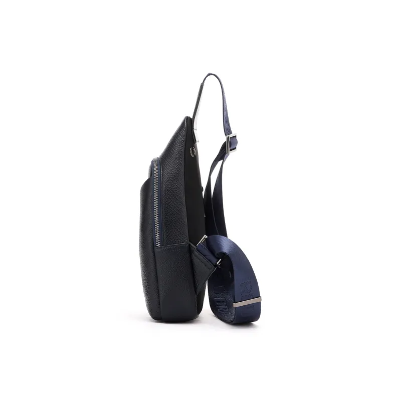RED DRAGONFLY Cow Leather Sling Bag Men's Black/Royal Blue-7