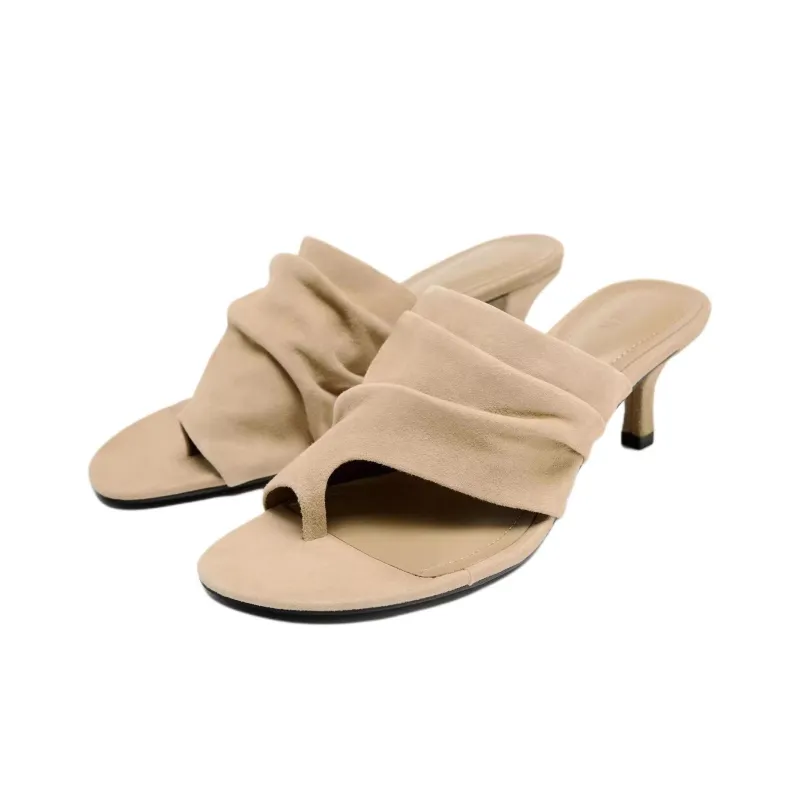 ZARA Abrasion Resistant Flip Flops Women's Beige-2