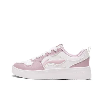 LiNing Lightweight Breathable Height Increasing Low Top Skateboard Shoes Women's Ivory Pink