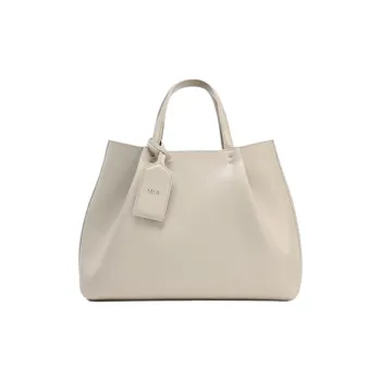 ZARA PU Tote Bag, Shopping Bag, Shoulder Bag, Crossbody Bag, Handbag Regular Women's Raw White