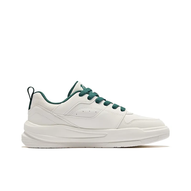 Erke Anti-Slip Wear-Resistant Low-Top Skateboard Shoes Men's Microcrystal White Teal Green-1