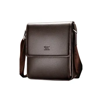 SEPTWOLVES Cow Leather Shoulder Bag Large Size Men's Coffee