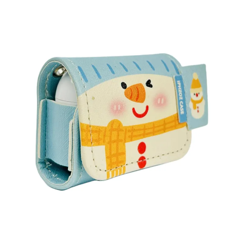 Sopi Compatibility With Apple AirPods 4/2/3/4th Generation/AirPods Pro/Pro 2 Leather Snowman Pendant Headphone Cases-3