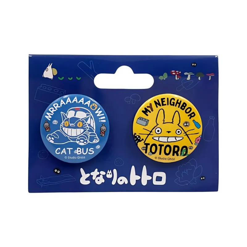 XIANGZIGONGHEGUO Dragon Cat And Cat Bus Smile Sticker, Ghibli Metal Badges-1