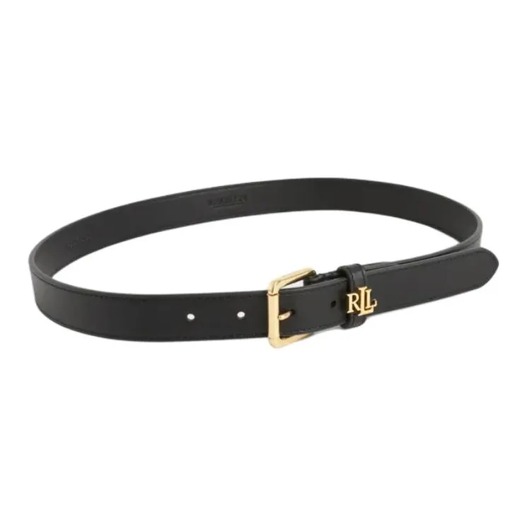 Polo Ralph Lauren Cow Leather Leather Belts Women's Black --1