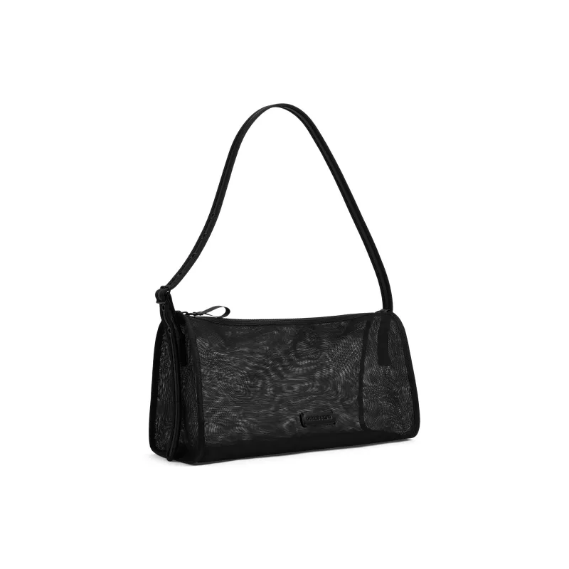 CHARLES&KEITH Fabric Shoulder Bag, Crossbody Bag, Handbag Tubas Women's Frosted White/Jet Black-4