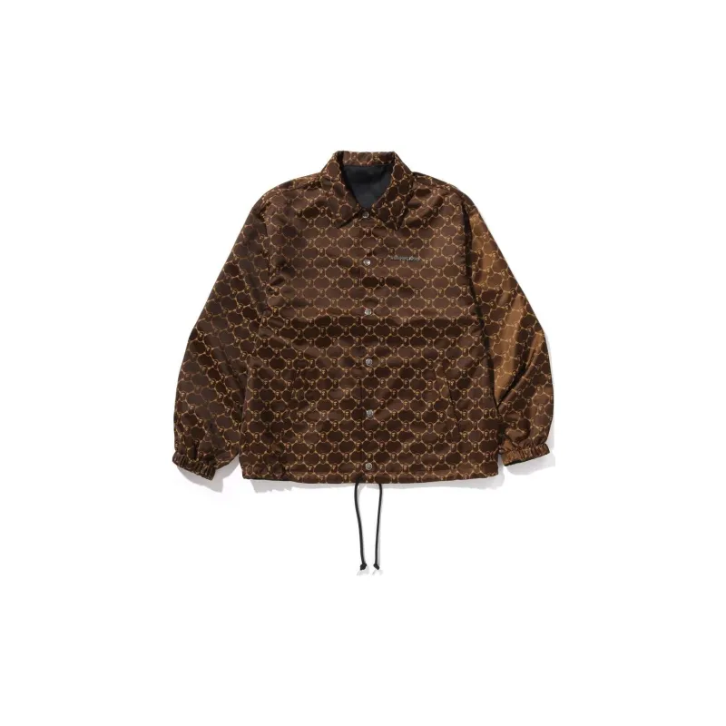 Bape Solid Camo Jacquard Nylon Reversible Coach Jacket-9