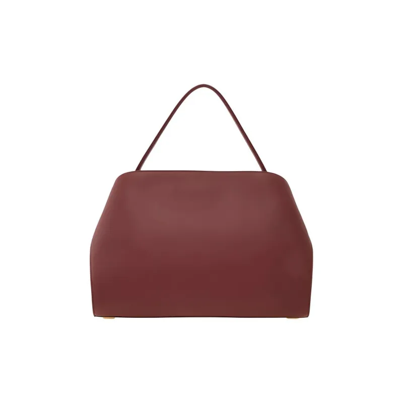 FERRAGAMO Calfskin Handbag Large Size Women's University Red & Pink-2