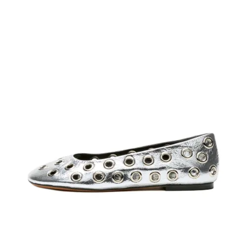 PROENZA SCHOULER Glove Grommet Casual Single Shoes Women's Silver