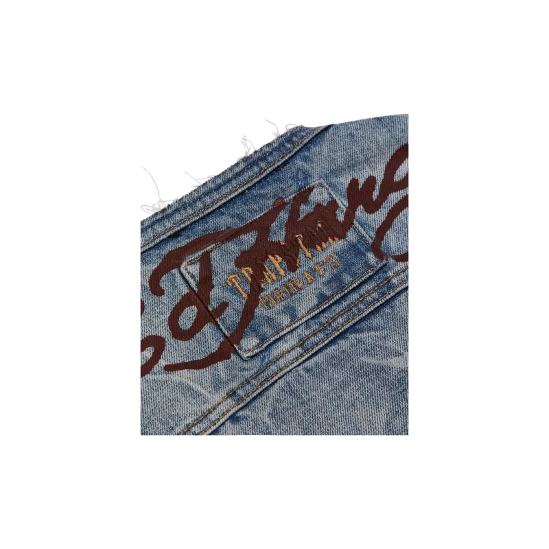 Ed Hardy x Trapstar Trapstar Collaboration FW24 Denim Jacket Unisex Blue-3