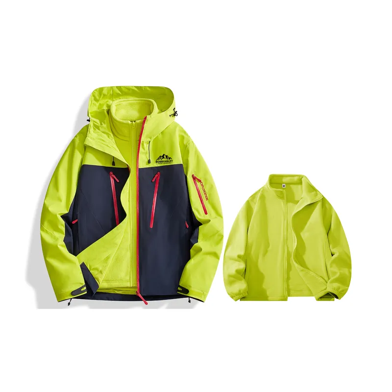 BOBBY ABLEY Water-Resistant Windproof Wear-Resistant Windbreaker Jacket Unisex Dragon Scales Yellow-22