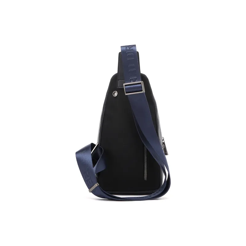 RED DRAGONFLY Cow Leather Sling Bag Men's Black/Royal Blue-8
