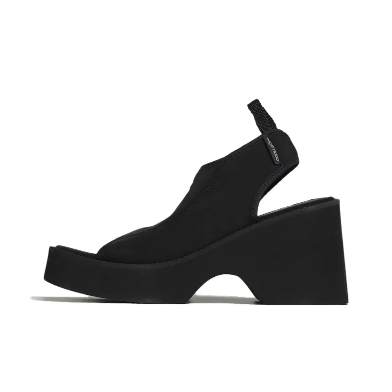 COURREGES Logo Embroidered Open Toe Sandals Women's-0