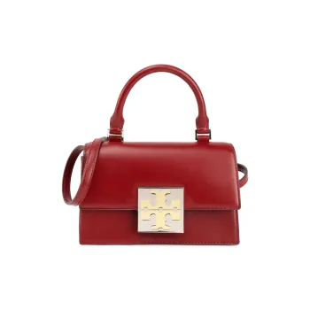 TORY BURCH BON BON Calfskin Shoulder Bag Crossbody Bag Handbag Mini Women's Brick Red