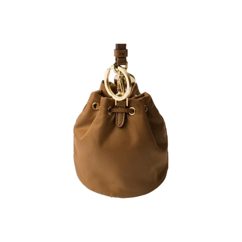 PRADA Recycled Nylon Charm Bag Accessory Mini Unisex Brandy-1