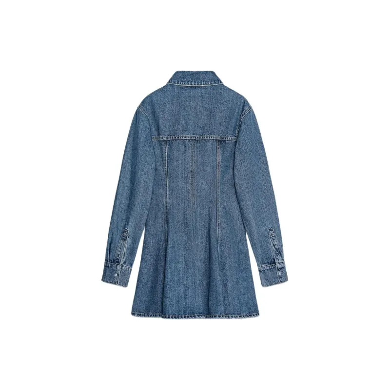 ZARA Trf Long-Sleeved Dresses Women's Blue-1