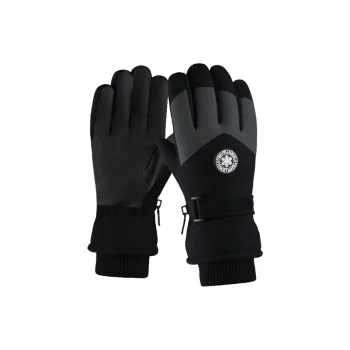 LEMONKID Velour Waterproof Fabric Ski Gloves Unisex