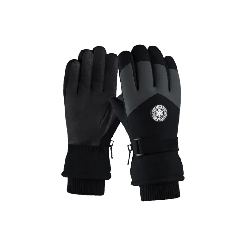 LEMONKID Velour Waterproof Fabric Ski Gloves Unisex-0