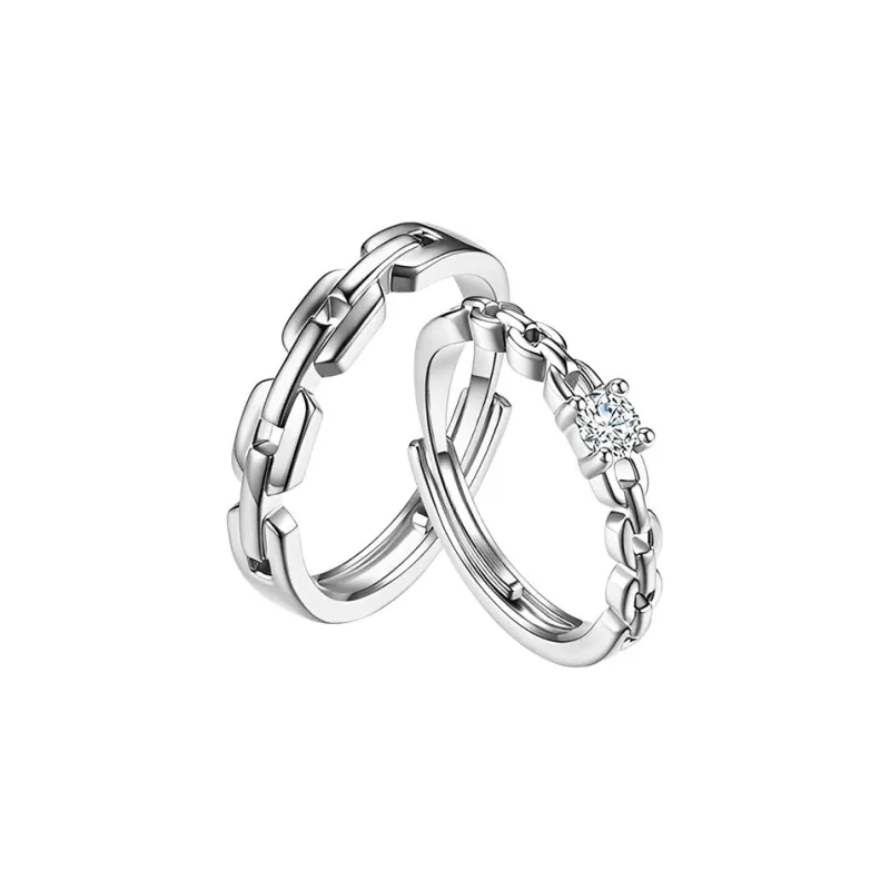 CHIC-ZONE Minimalist Style Romantic Intertwined Love Plain Band Rings Unisex-0