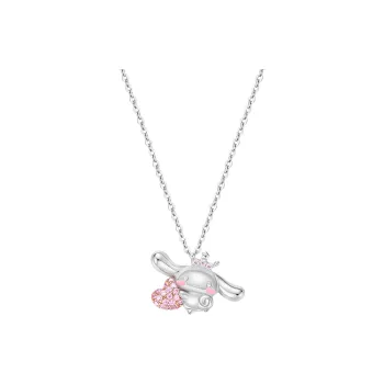 TIDECOLOR Yugui Dog S925 Silver Necklaces Women's Silver Pink