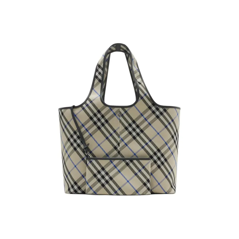 Burberry Cotton Tote Bag, Shopping Bag, Shoulder Bag Medium Size Women's Blue & Gray-1