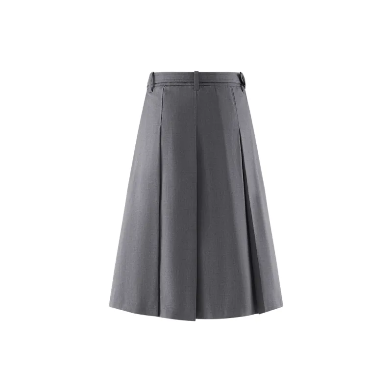 A21 Casual Long Skirts Women's Heather Gray-1