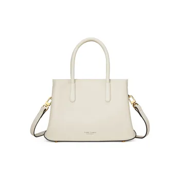 PIERRE CARDIN Cow Leather One Shoulder Handbag Women's Ecru/Brown