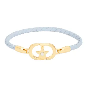 DIOR Resin, Calfskin, Metal Bracelets Women's Sky Blue