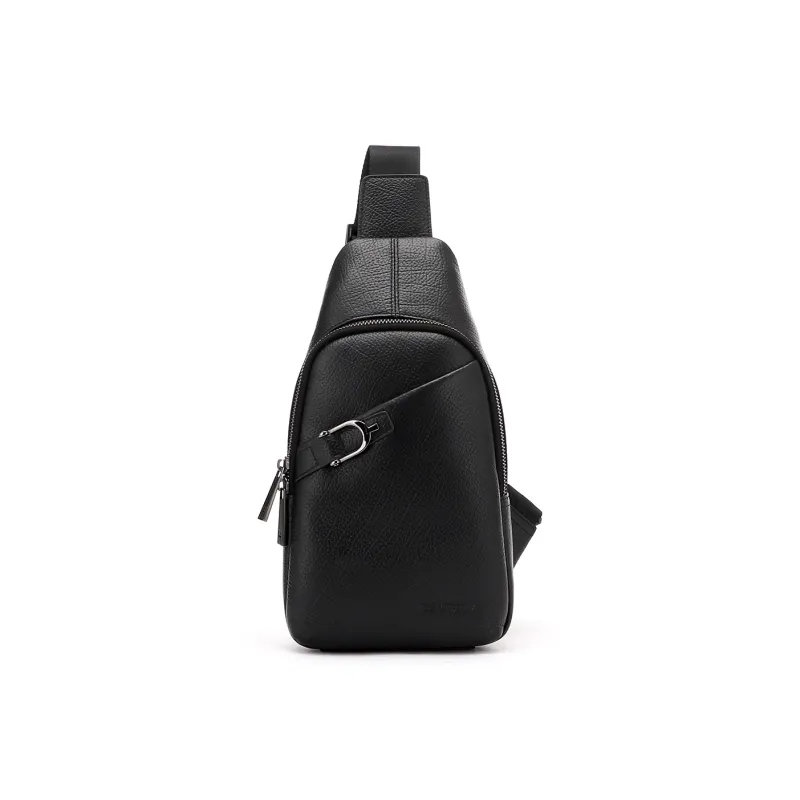 RED DRAGONFLY Cow Leather Sling Bag Men's Black/Royal Blue-0