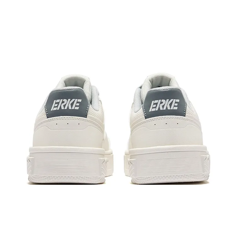 Erke New Start 2.0 Wear-Resistant Slip-Resistant Low-Top Skateboard Shoes Men's Microcrystalline White Cool Gray-4