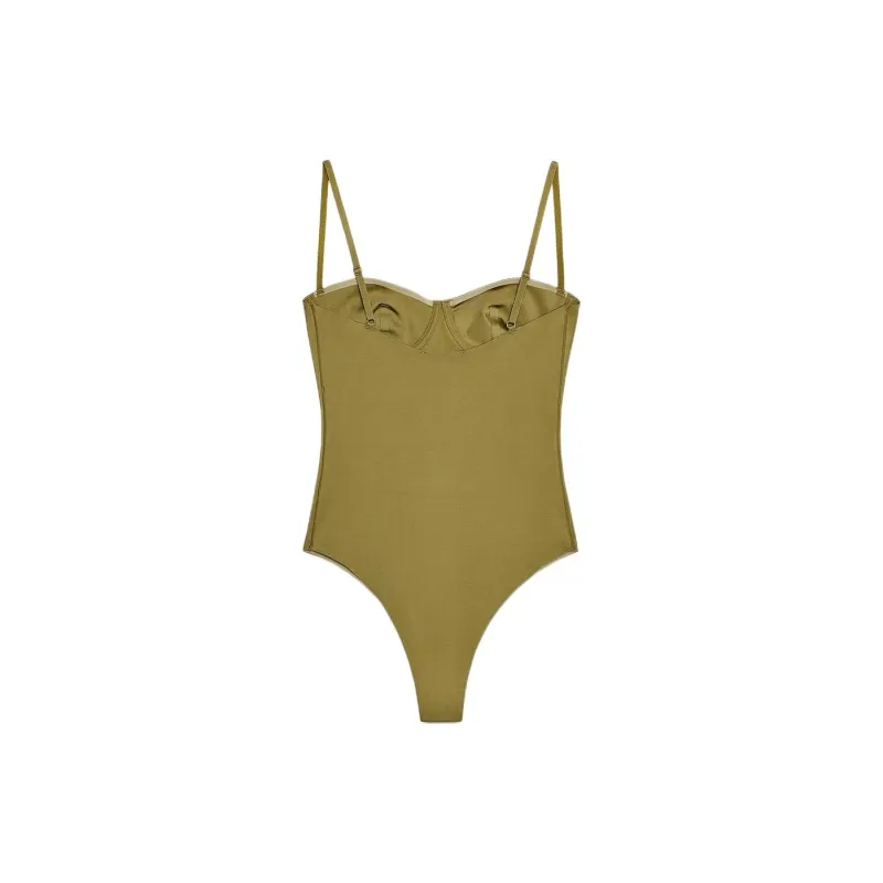 ZARA Bodysuits Women's Olive Green-1