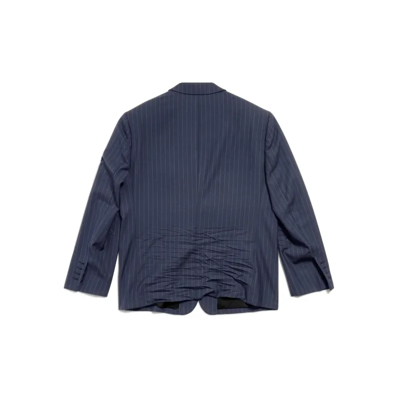 Balenciaga Jackets Coats Regular Fit Women's Dark Marine Blue-1
