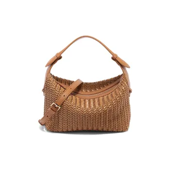 BELLE Artificial Leather Small Square Bag, One Shoulder Crossbody, Portable Medium Size Women's Brown