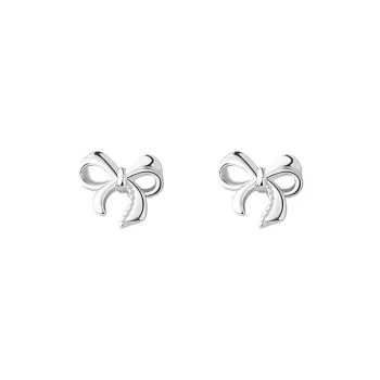 Heart Grass 999 Fine Silver Stud Earrings Women's