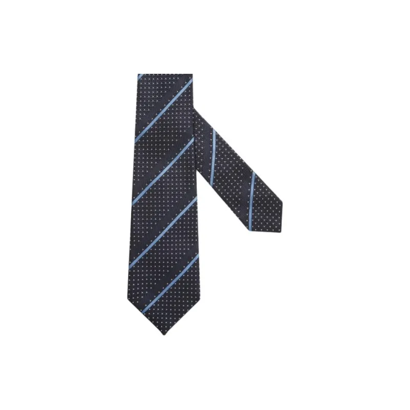 Zegna Mulberry Silk Ties Unisex Midnight Blue-1