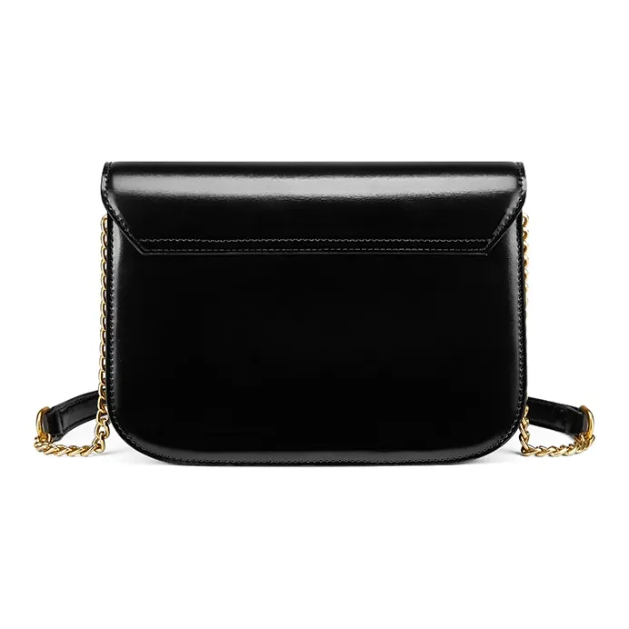 PIERRE CARDIN Cow Leather Shoulder Bag, Crossbody Bag Regular Women's Black/Brown-2