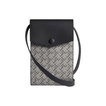 Dunhill Cow Leather One Shoulder Crossbody Cell Phone Pouch Unisex Gray