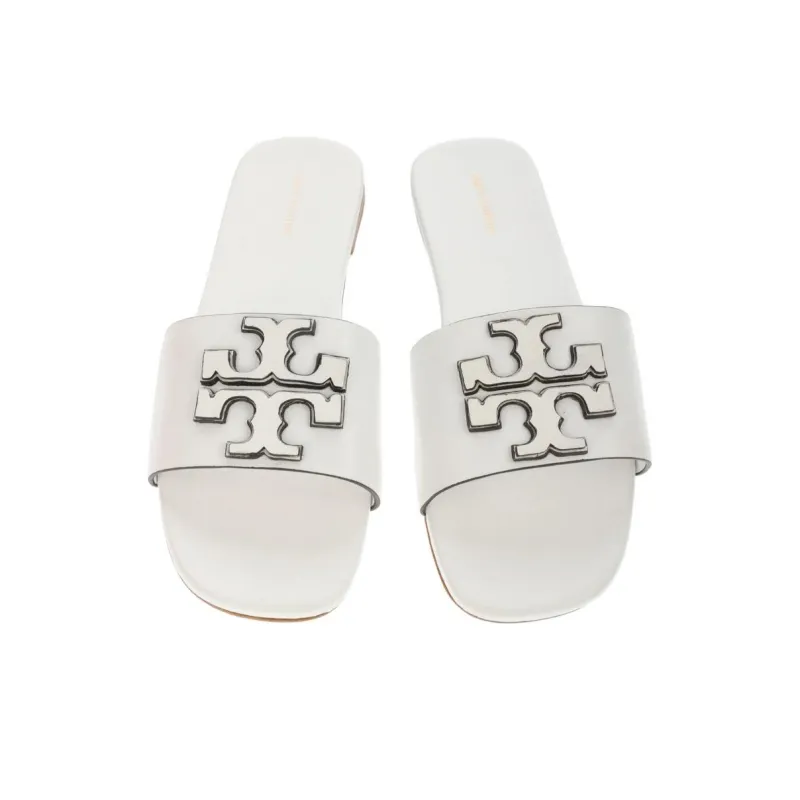 TORY BURCH Embossed-logo Leather Slides-2