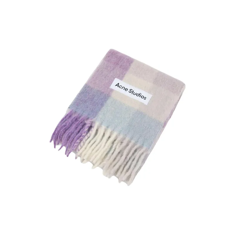 Acne Studios Checkered Logo Patch Scarf-3