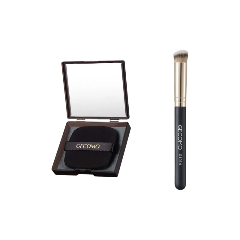 GECOMO 270# Concealer Brush+Oil Absorbing Paper Combo, Built in Mirror Powder Puff, Makeup Tool-0