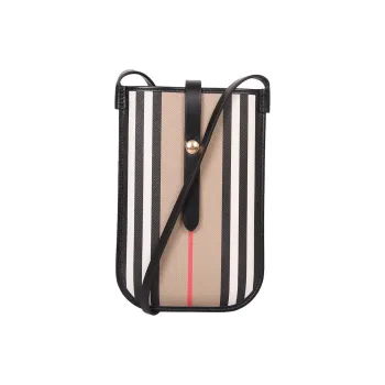 Burberry Leather Cell Phone Pouch Women's Black & Pink