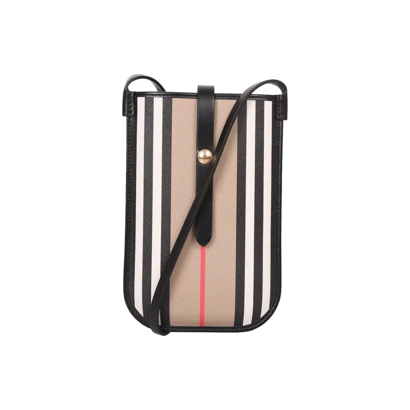 Burberry Leather Cell Phone Pouch Women's Black & Pink-0