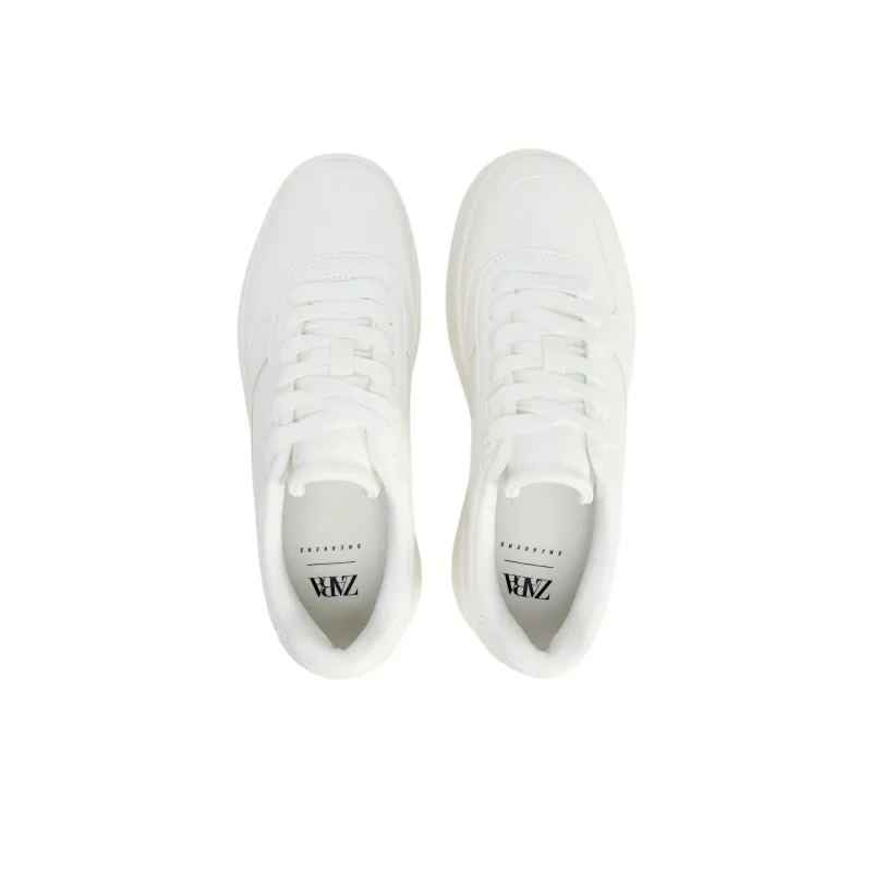 ZARA Low-Top Skateboard Shoes Women's White-3