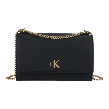 CALVIN KLEIN Synthetic Material Crossbody Bag Medium Size Women's Black Gold