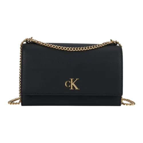 CALVIN KLEIN Synthetic Material Crossbody Bag Medium Size Women's Black Gold
