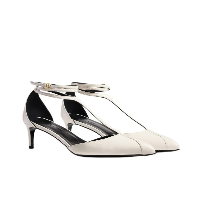KHAITE Mia Slim Heel High Heels 4.5cm Women's White-2