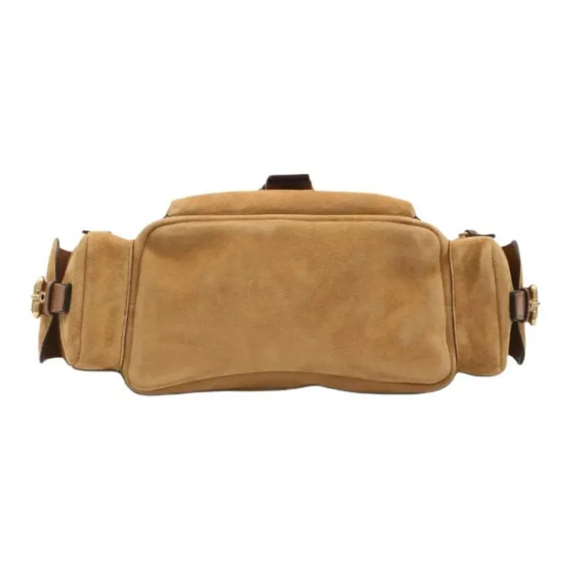 Chloe Buffalo Leather Quality Camera Bag One Shoulder Handbag Medium Size Women's Brown-2