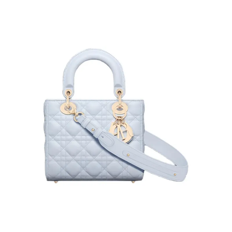DIOR Lady Dior Lambskin Lady Dior Bag, Shoulder Bag, Crossbody Bag, Handbag Trumpets Women's Light Blue-0