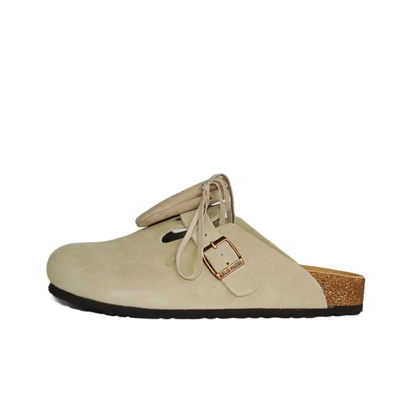 EBLIS HUNGI Cork Sole Slip-Resistant Abrasion-Resistant Wrap-toe Slippers Unisex-12