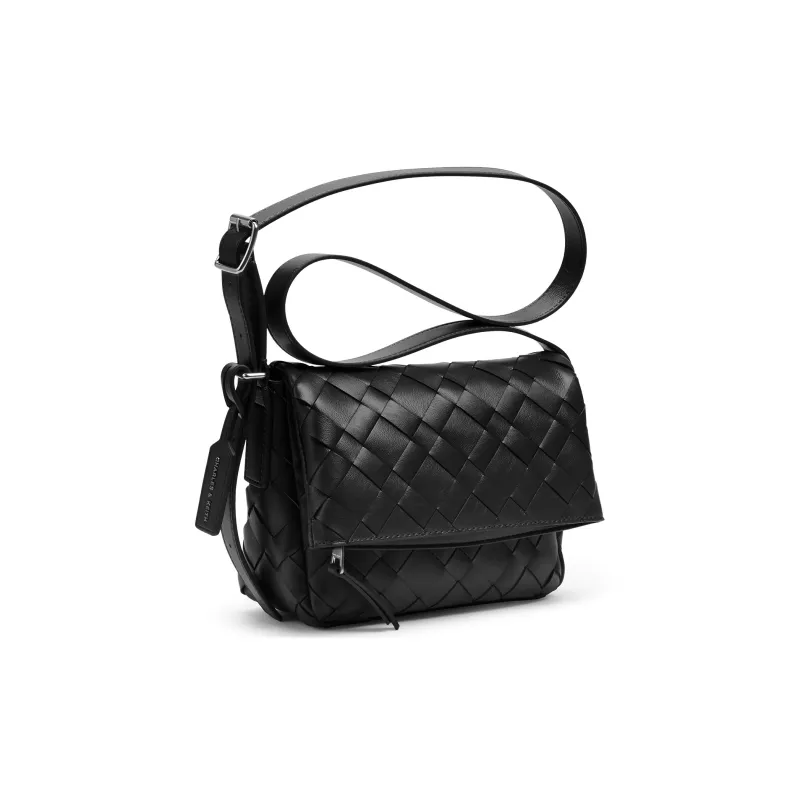 CHARLES&KEITH PU Crossbody Bags Medium Size Women's Noir Black/Chocolate-1